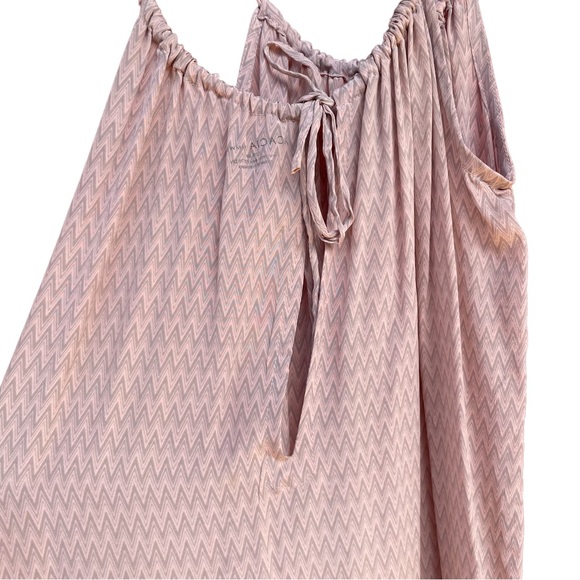 Acacia Silk Babydoll Mini Dress in Original Pink and Gray Zig Zag Print - Picture 8 of 16